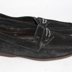 TOD'S mocassins daim noir chaussure femme T35
