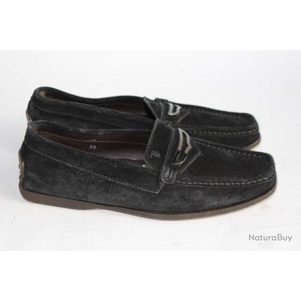 TOD'S mocassins daim noir chaussure femme T35