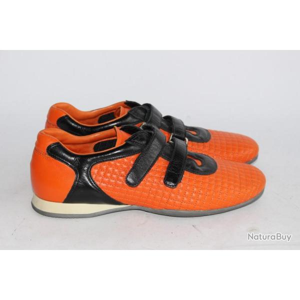 PRADA Baskets Chaussures � scratch noir orange T35