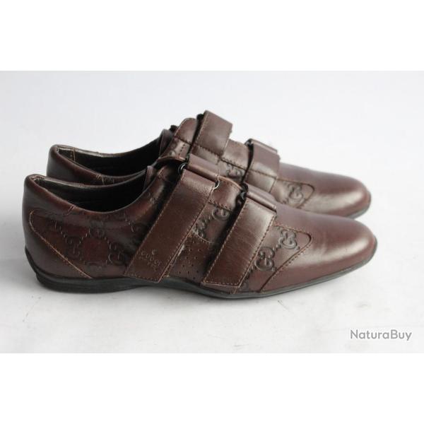 GUCCI Baskets Chaussures � scratch cuir T36