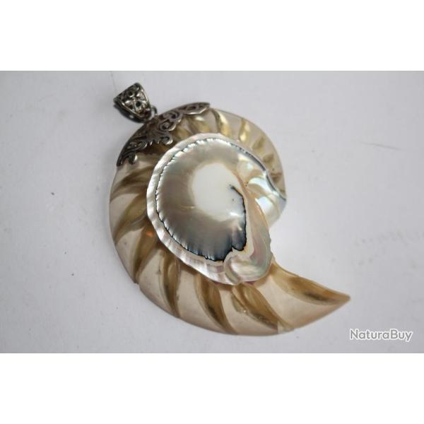 Pendentif design Coquillage r�sine argent Bijoux