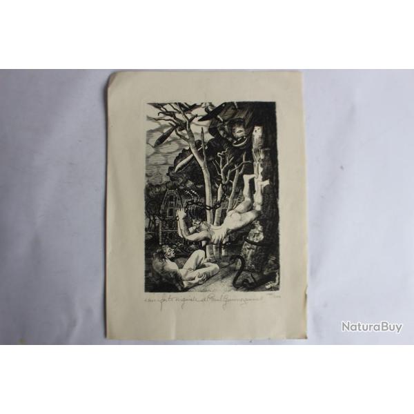Eau forte originale Paul Guimezan�s (1916-2001)