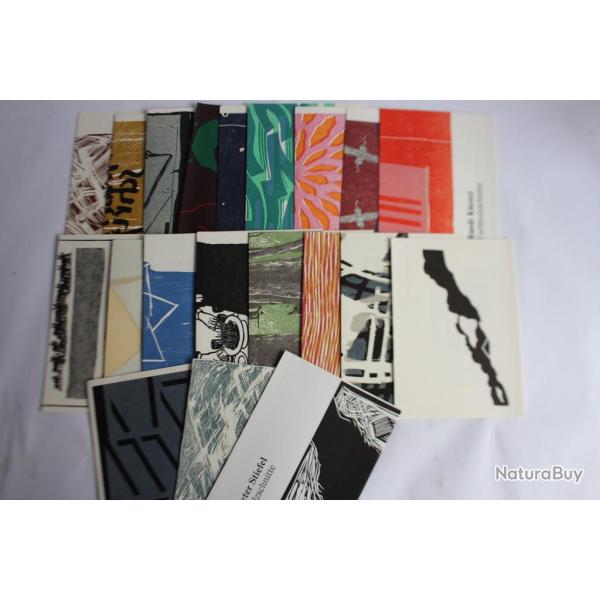 Cartons vernissages Xylographies artistes Suisses Galerie Art+Vision