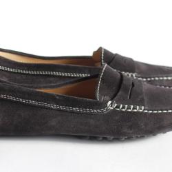 TOD'S mocassins daim noir chaussure femme T35