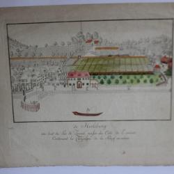 Eau-forte couleur HOFMEISTER Herliberg au bord du lac de Zurich