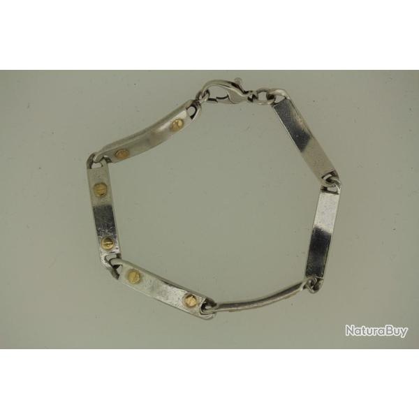 Bracelet argent rivets or bijoux