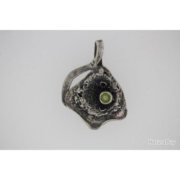 Bijoux pendentif design d'artiste argent p�ridot
