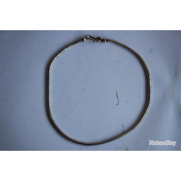 Ancien collier cha�ne argent tress� bijoux