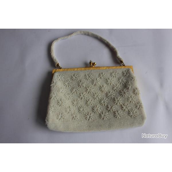 Sac de soir�e en perl� de verre 1940/50