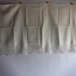 Ancien drap lin fin brodé linge de maison