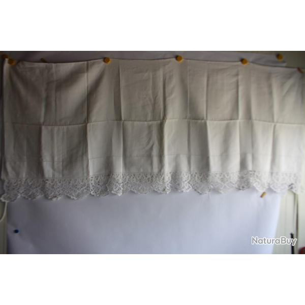 Ancien drap lin fin brod� linge de maison