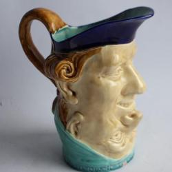 Pichet barbotine SARREGUEMINES Double visages