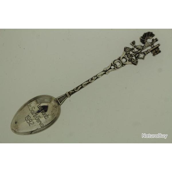 Petite cuill�re souvenir Gen�ve Ponts St-Gervais Suisse argent 1992