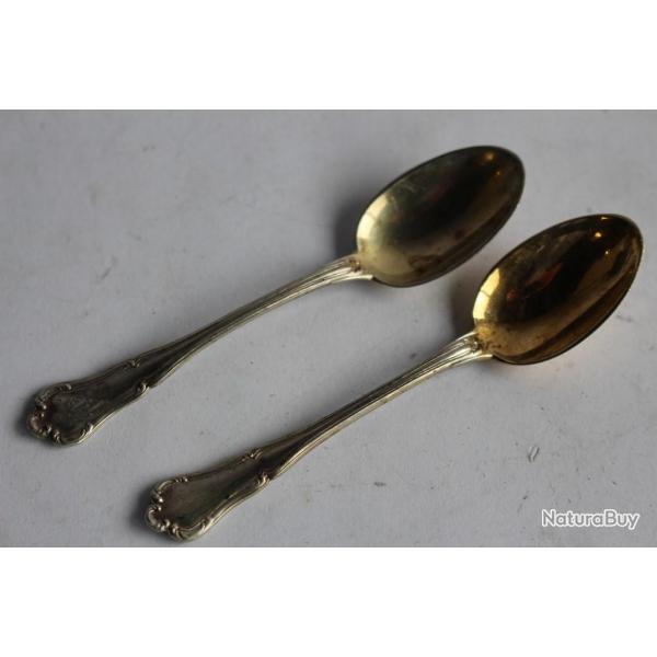 Deux petites cuill�res � moka Elsa argent Art de la table