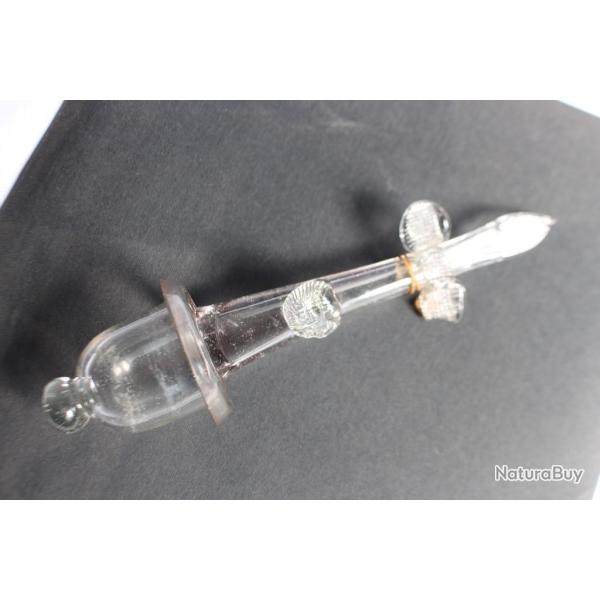 B�nitier verre transparent souffl� XIXe si�cle Art populaire
