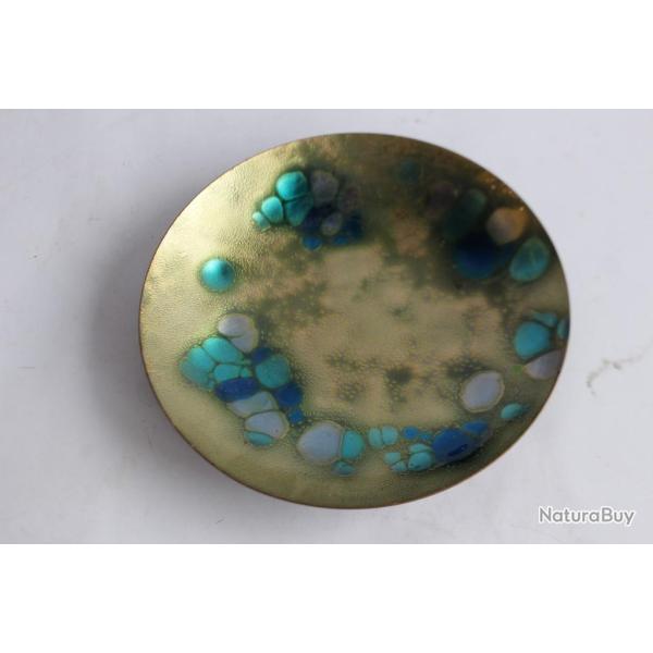 Vide poche en cuivre �maill� A. GAGNON QUEBEC