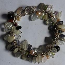 Bracelet argent et pierres véritables bijoux