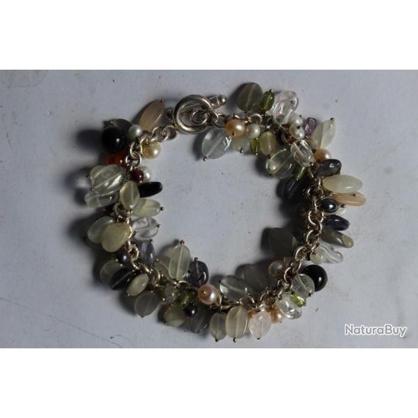 Bracelet argent et pierres v�ritables bijoux