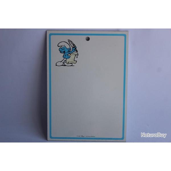 Ardoise Tableau blanc SCHTROUMPFS Peyo 1983 �cole