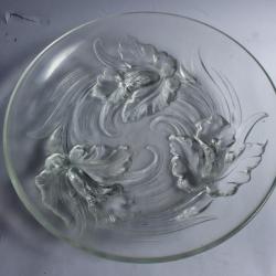 Verlys France grande coupe aux Iris Art nouveau