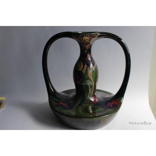 Grand vase c�ramique Gouda Plateelbakkerik Zuid Hollande Art nouveau