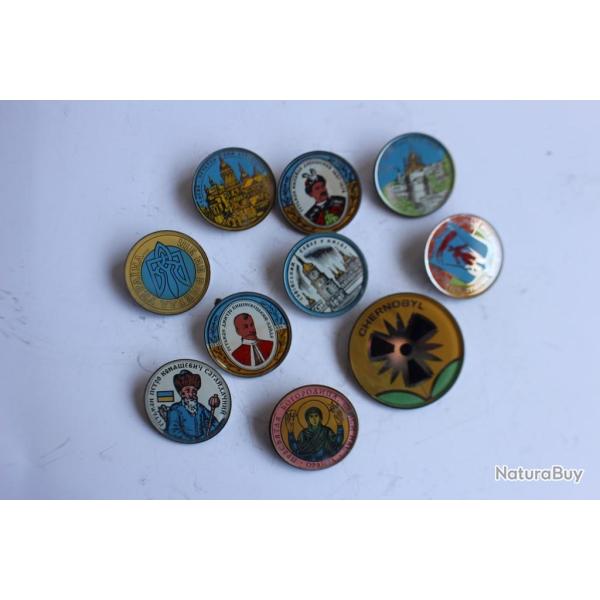 Badges Russes Chernobyl - Cath�drales - Personnages Pins Russie (x10)