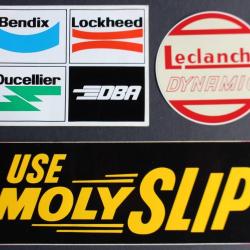 Autocollants accessoires automobiles Leclanché Lockheed Molyslip