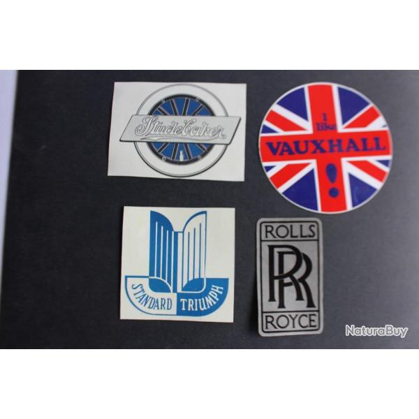 Autocollants automobiles Rolls Royce Triumph StudeBaker Vauxhall