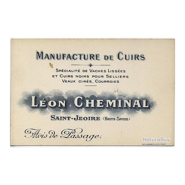 Carte avis de passage Manufacture de cuirs Saint-Jeoire Hte-Savoie