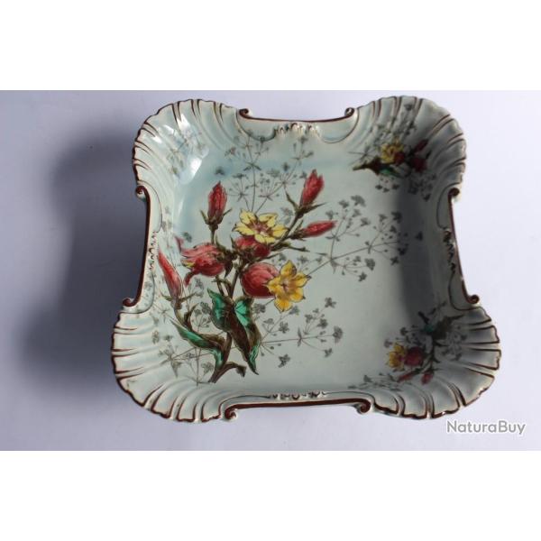 Coupe a fruits faience LUNEVILLE Keller & Gu�rin Campanule