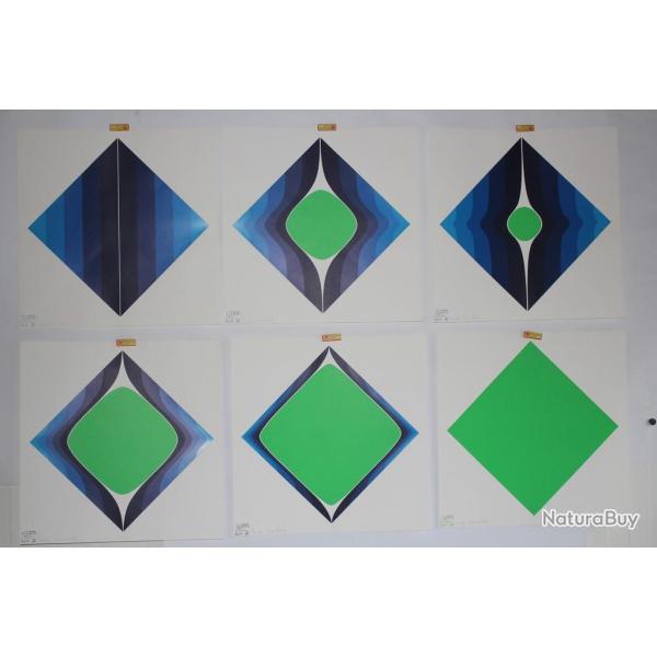 CANDOLFI Serge suite 6 s�rigraphies design Rouge Bleu limit�e 50ex.