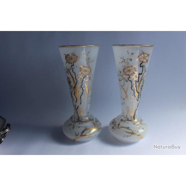 Paire de grands vases �maill�s Napol�on III