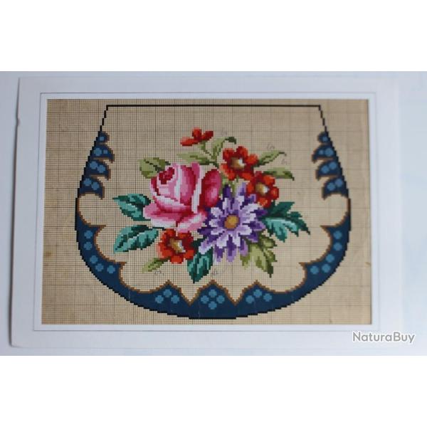 Carton tapisserie de Berlin XIXe si�cle broderie couture