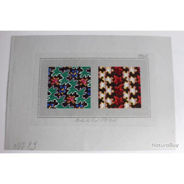 Carton tapisserie de Berlin Wicht XIXe si�cle broderie couture