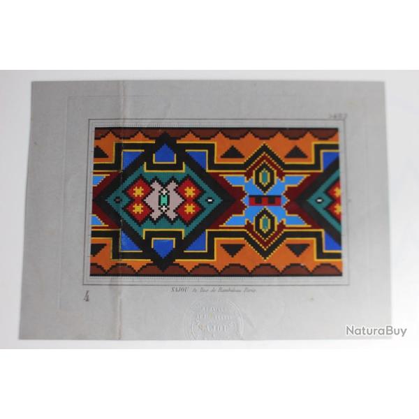 Carton tapisserie de Berlin SAJOU XIXe si�cle broderie couture