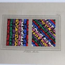 Carton tapisserie de Berlin P. Trübe XIXe siècle broderie couture