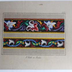 Carton tapisserie de Berlin P. Trübe XIXe siècle broderie couture