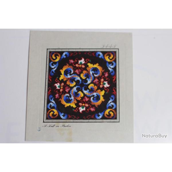 Carton tapisserie de Berlin A. Todt XIXe si�cle broderie couture
