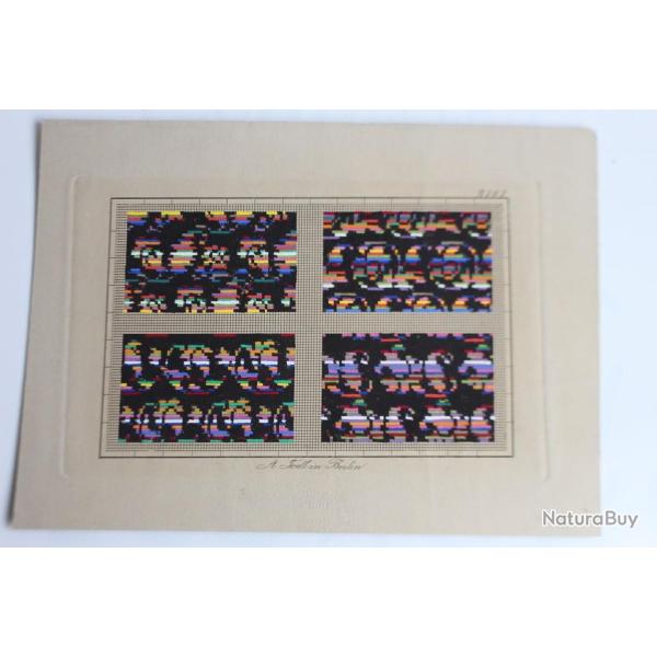 Carton tapisserie de Berlin A. Todt XIXe si�cle broderie couture