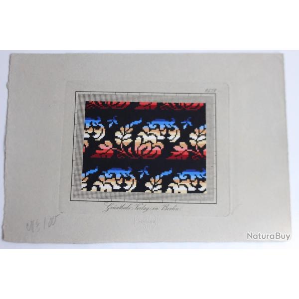 Carton tapisserie Berlin Gr�nthals Verlag XIXe si�cle broderie couture
