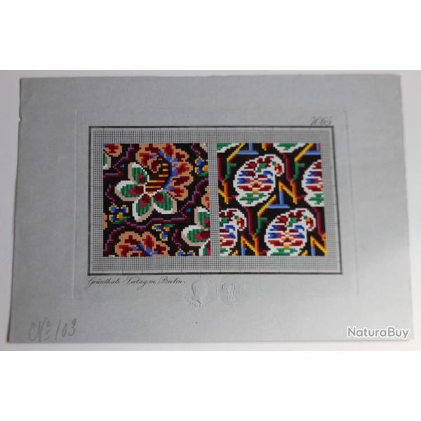Carton tapisserie Berlin Gr�nthals Verlag XIXe si�cle broderie couture