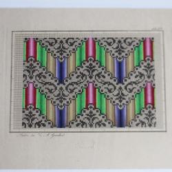 Carton tapisserie de Berlin Grünthal XIXe siècle broderie couture