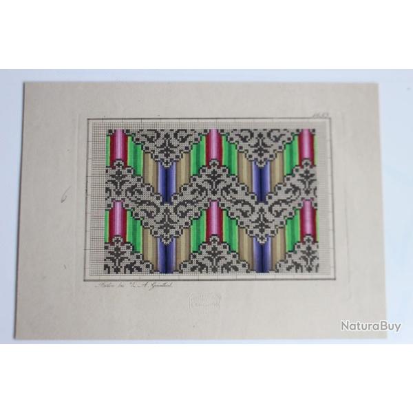 Carton tapisserie de Berlin Gr�nthal XIXe si�cle broderie couture