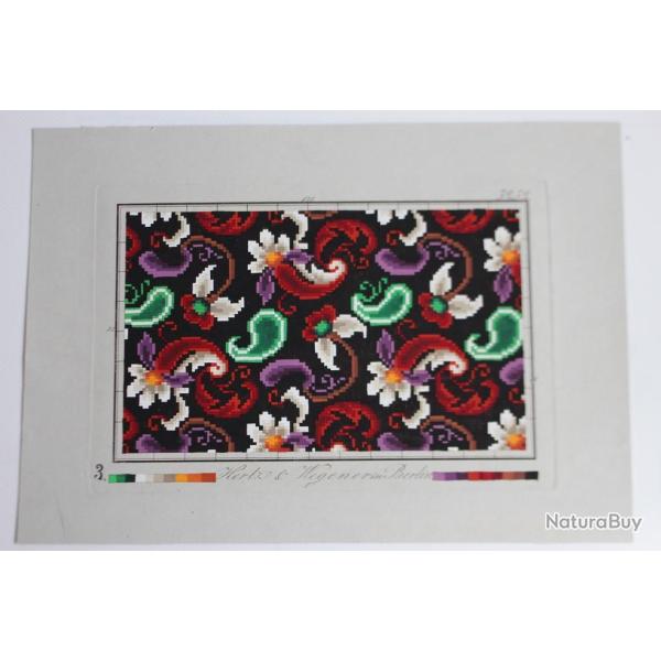 Carton tapisserie Berlin Hertz & Wegener XIXe si�cle broderie couture