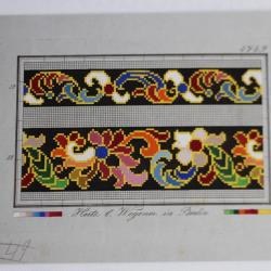 Carton tapisserie Berlin Hertz & Wegener XIXe siècle broderie couture