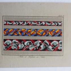 Carton tapisserie Berlin Hertz & Wegener XIXe siècle broderie couture