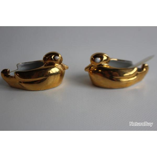 ROBJ Paire de sali�res porcelaine Art d�co canards