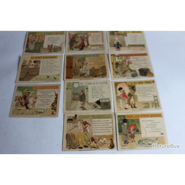 Serie de 11 chromos pub alcool Ricqul�s par H.Berbault