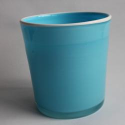 Vase en verre double couche bleu / blanc