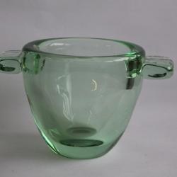 DAUM Vase vert Art d&eacute;co